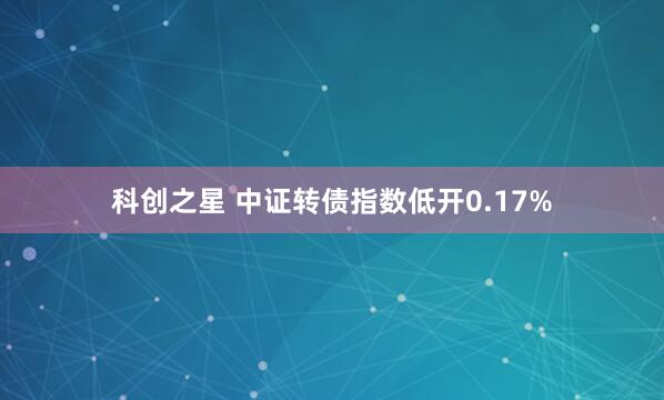 科创之星 中证转债指数低开0.17%