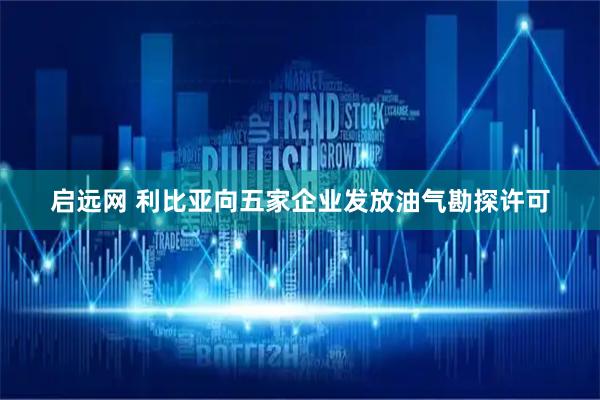 启远网 利比亚向五家企业发放油气勘探许可